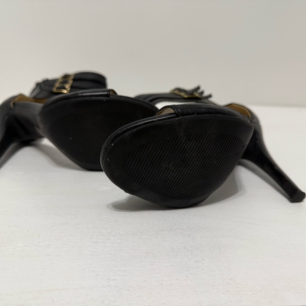 Shoe Republic LA Black and Gold Strappy Heels - Picture 4 of 5